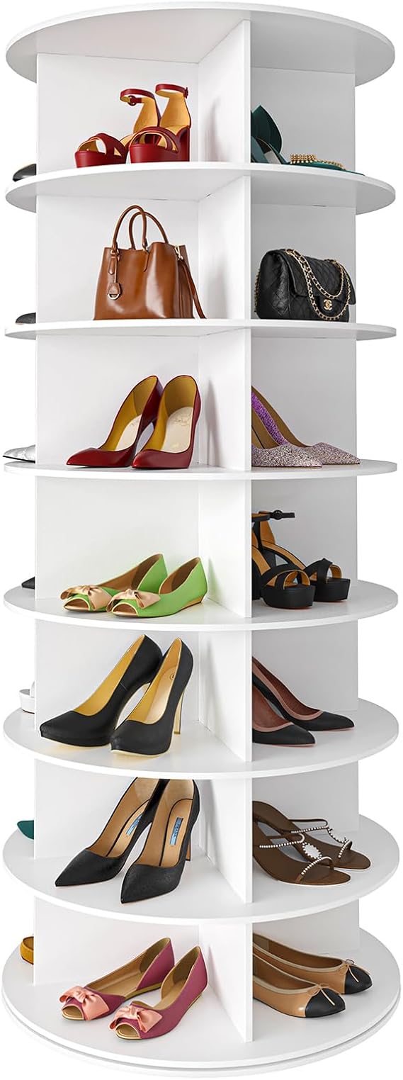 SpaceAid 7 Tier Rotating Shoe Rack (360° Carousel)