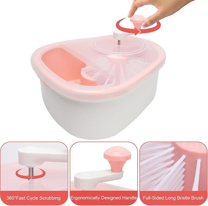 HENGI Fruit & Vegetable Washer Spinner (Pink)