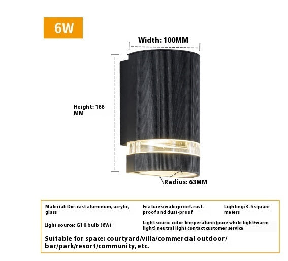 Led Square Outdoor Waterproof Wall Lamp