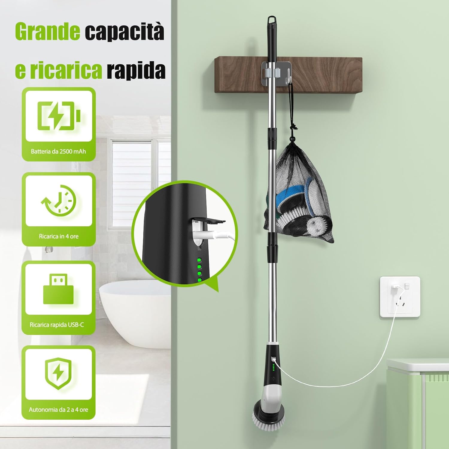 YKYI Electric Rotary Cleaning Brush (8 Heads)