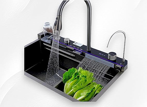 Waterfall Modern Kitchen Sink