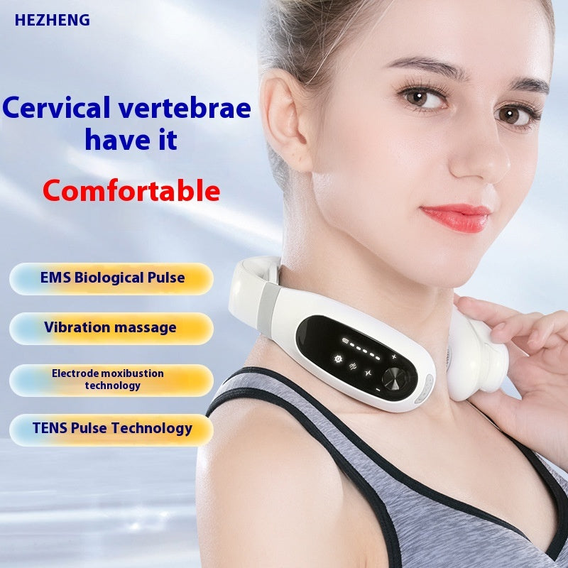EMS Low Frequency Pulse Vibration Rechargeable Portable Massage Neck Massager
