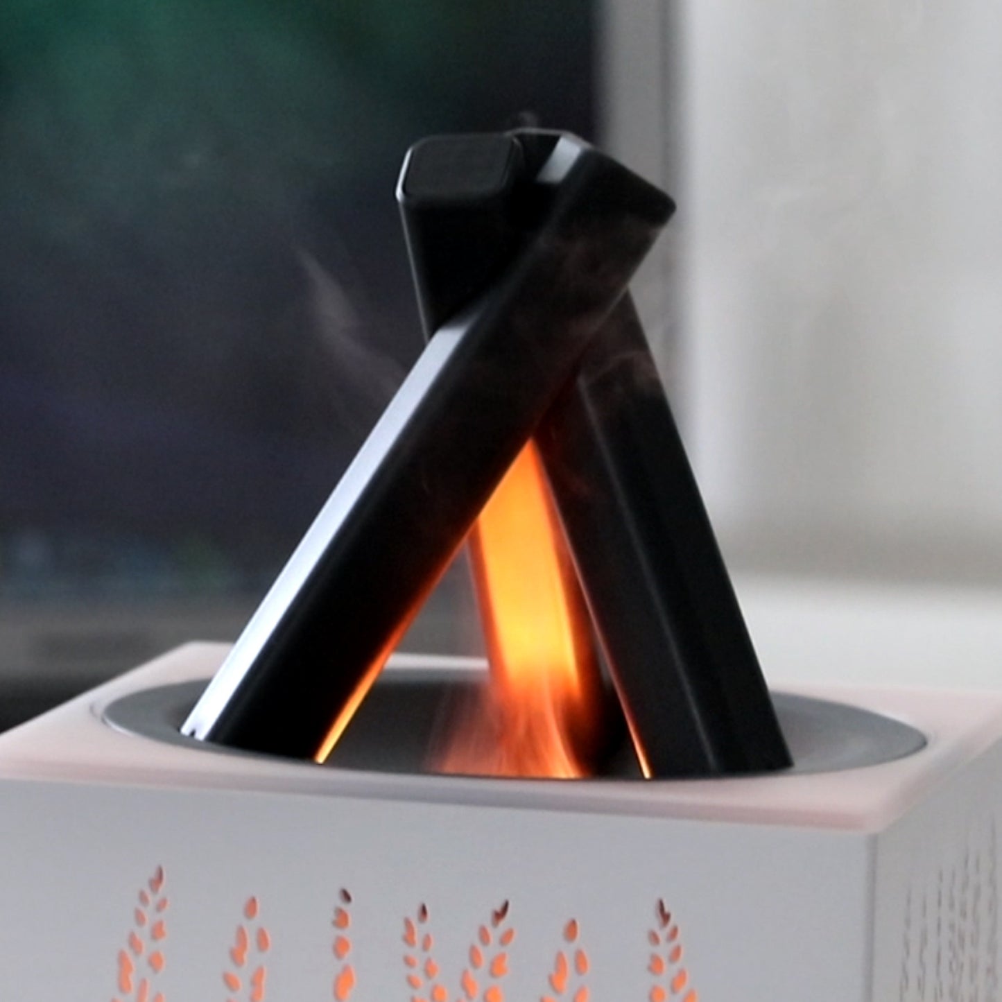 Wheat Ear Hollow-out Scented Diffuser With Colorful Lights For Home And Office
