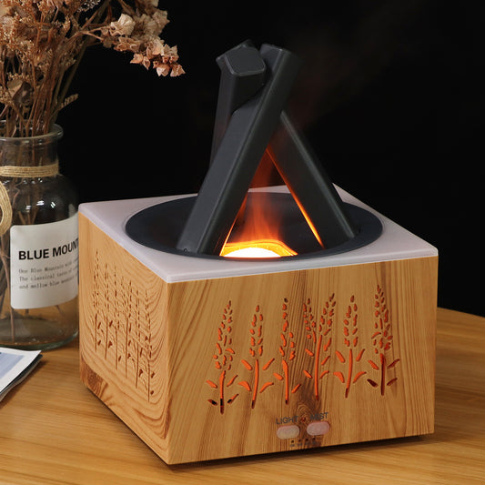 Wheat Ear Hollow-out Scented Diffuser With Colorful Lights For Home And Office
